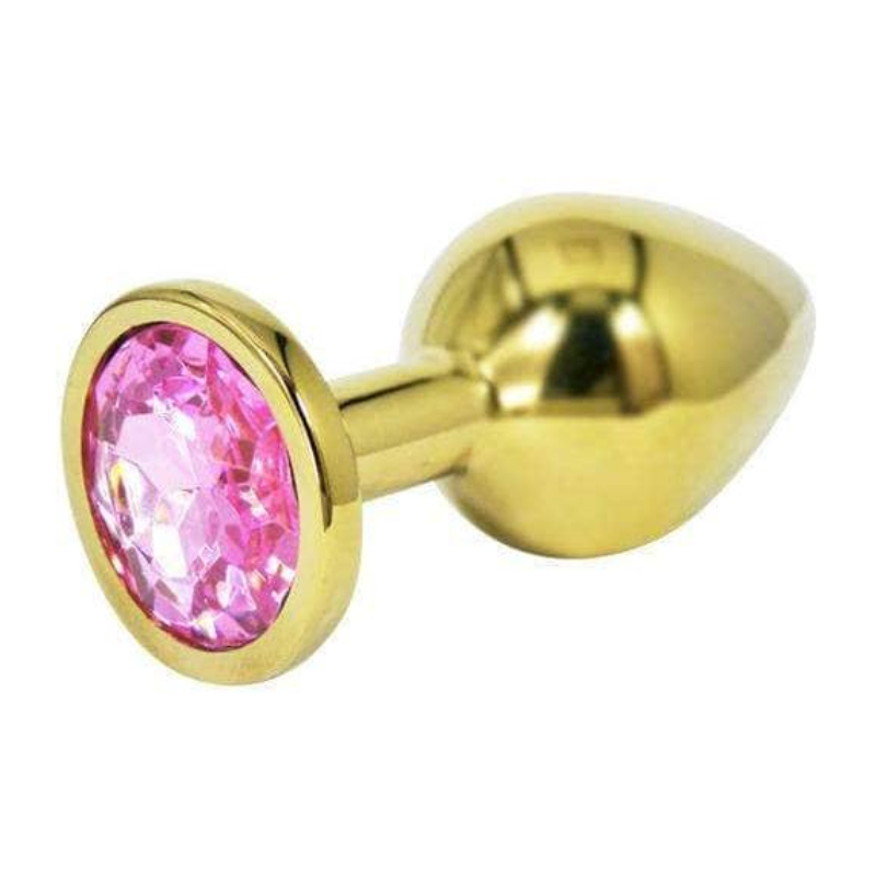 Plug anal dilatador Joya dorado de acero inoxidable