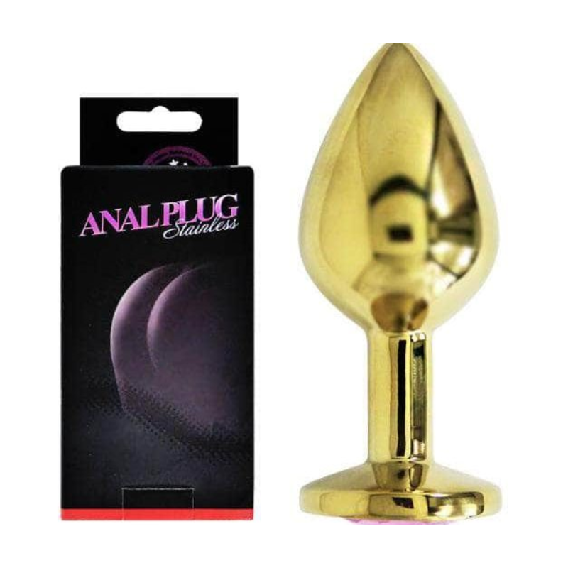 Plug anal dilatador Joya dorado de acero inoxidable