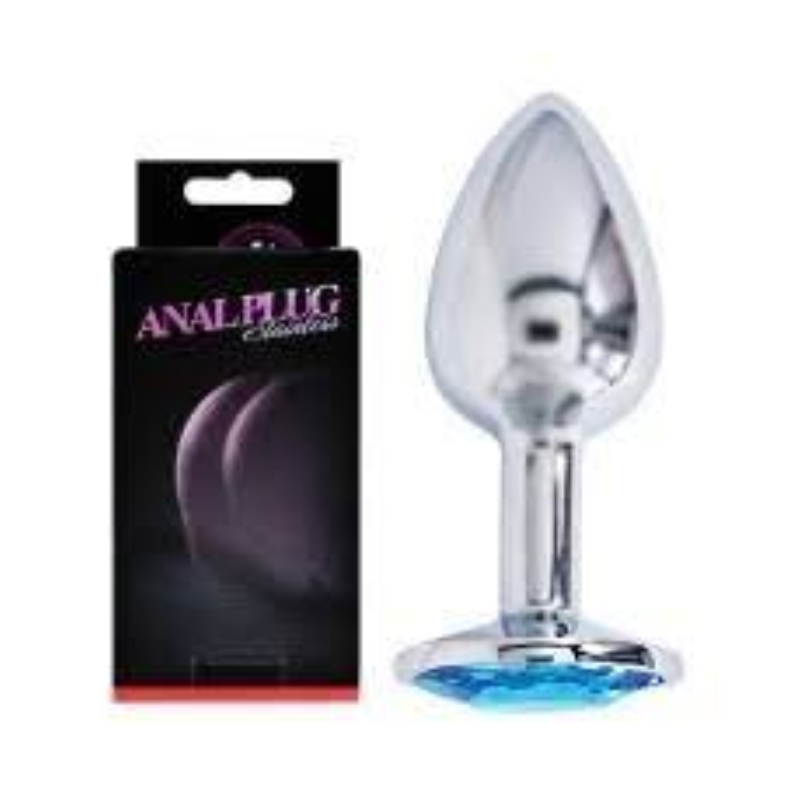 Plug anal dilatador Joya plateado de acero inoxidable