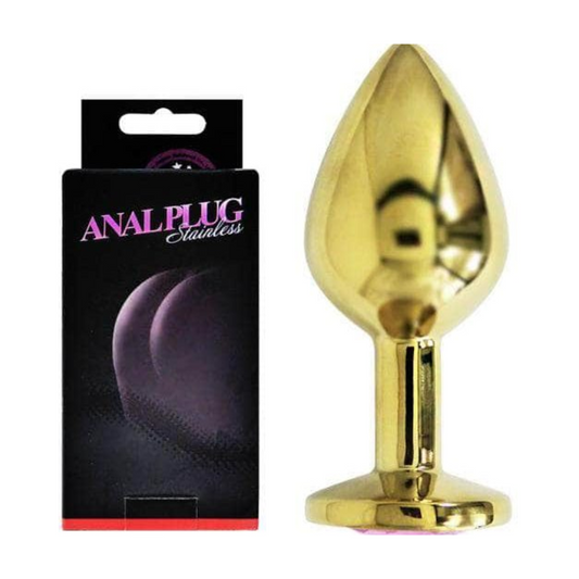 Plug anal dilatador Joya dorado de acero inoxidable