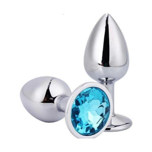 Plug anal dilatador Joya plateado de acero inoxidable